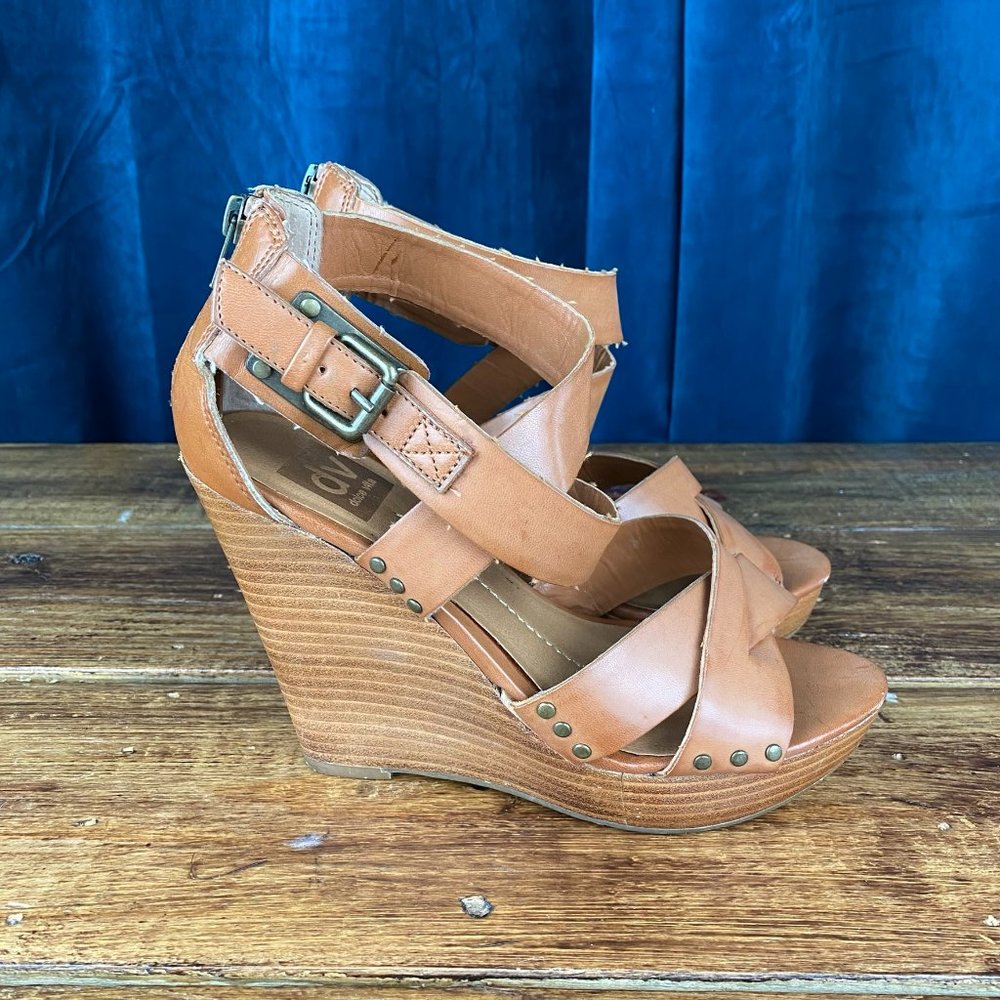 Dolce Vita Pavana Wedge Sandal Cognac - Picture 4 of 8